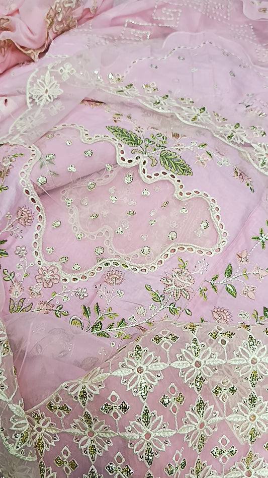 3pc dimple baby pink lawn