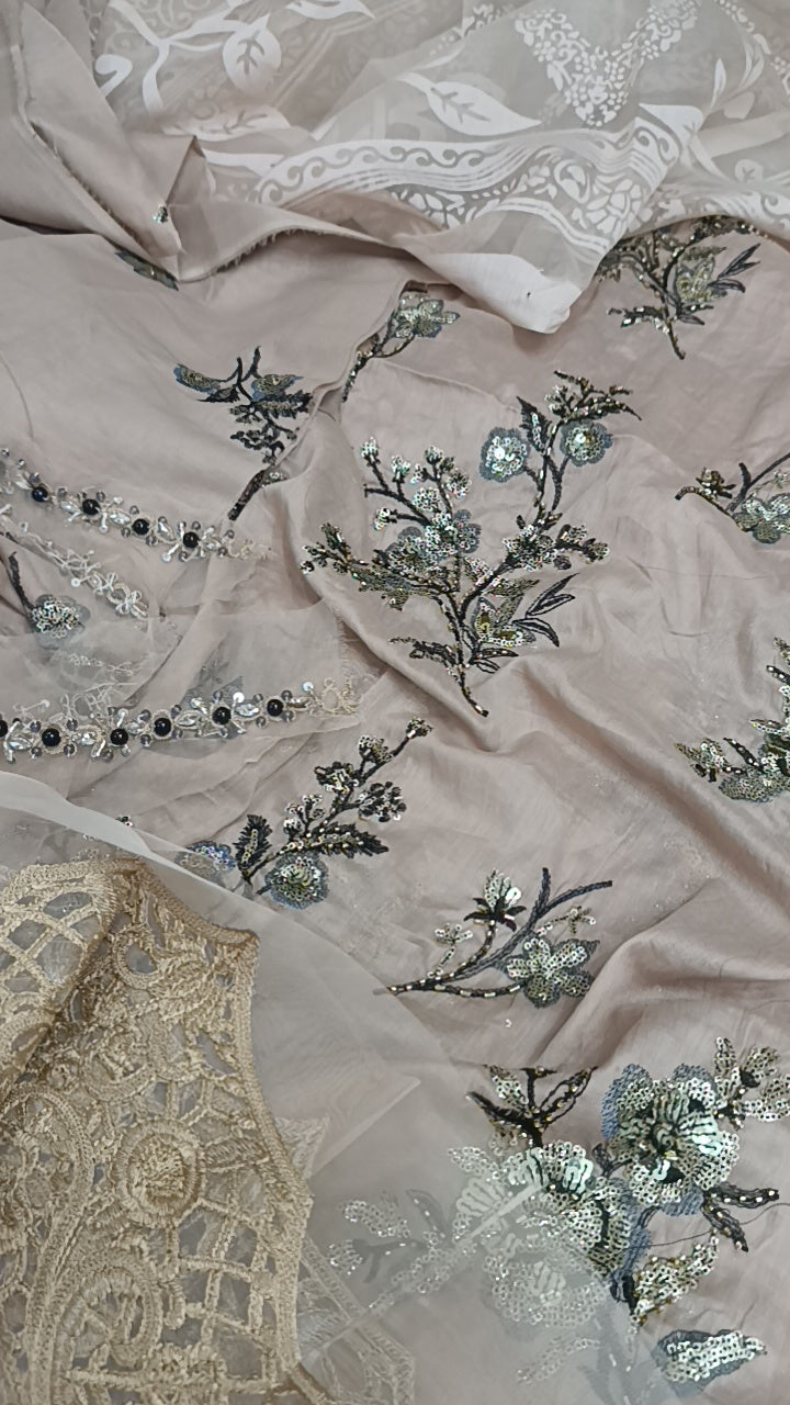 3pc twin broshia dupatta skin lawn