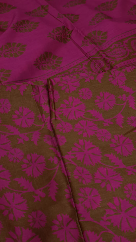 3pc Alkaram pink brown lawn
