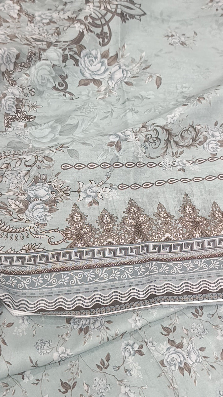 3pc Alkaram mother's grey lawn