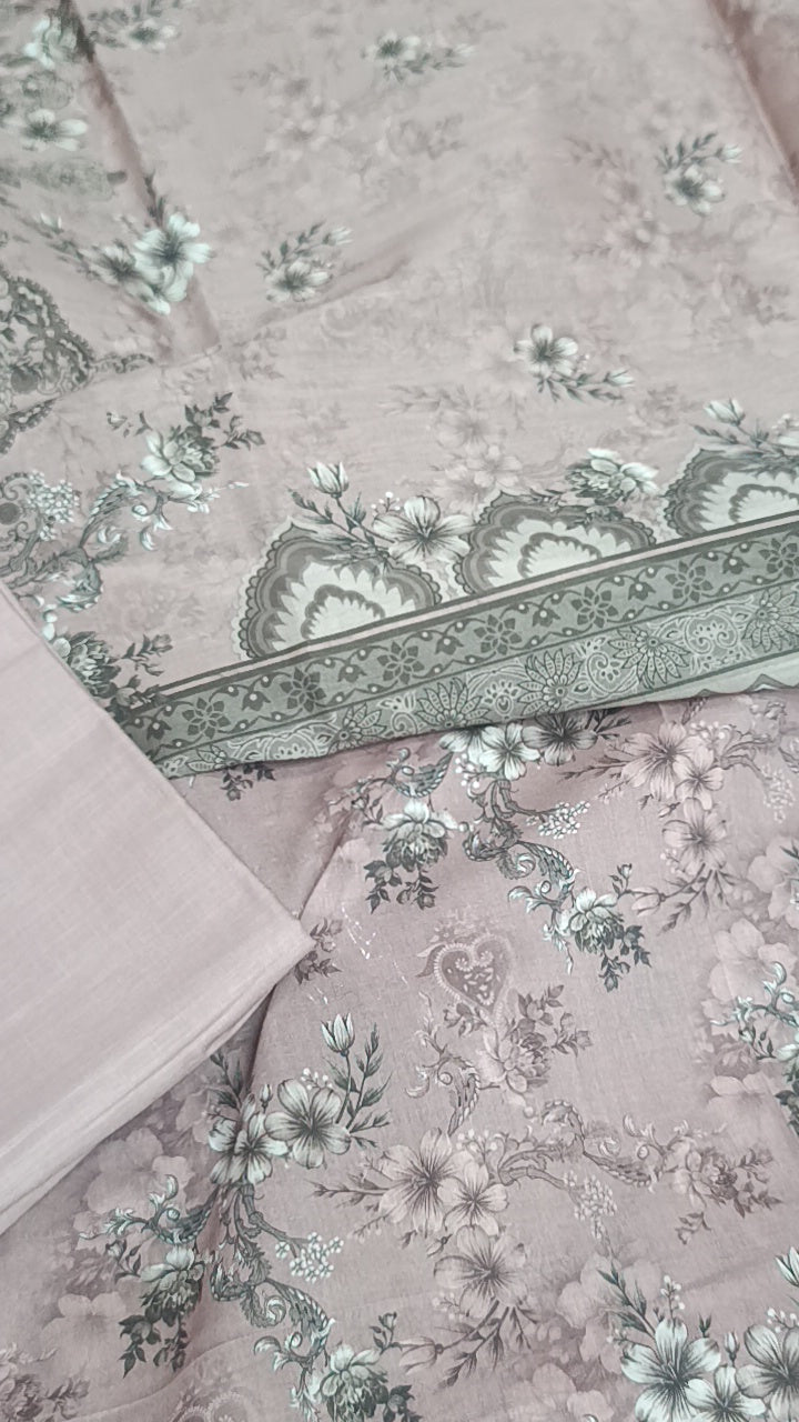 3pc Alkaram mother's pink lawn