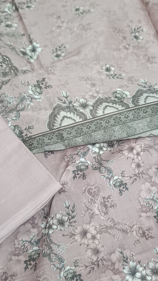 3pc Alkaram mother's pink lawn
