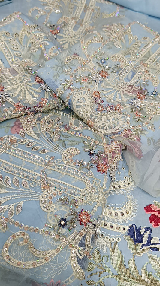 3pc wania sky blue lawn
