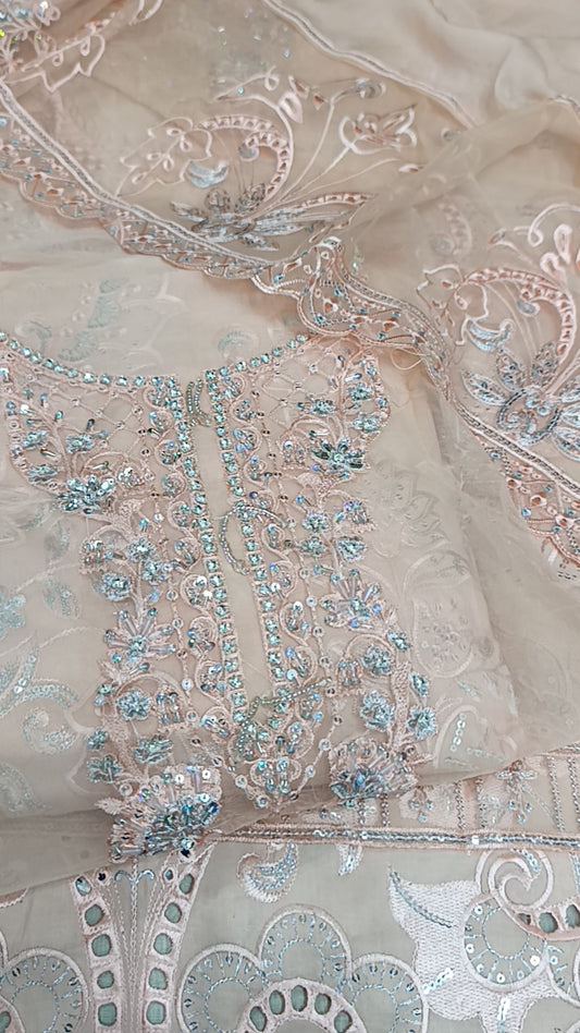 3pc grace light peach lawn