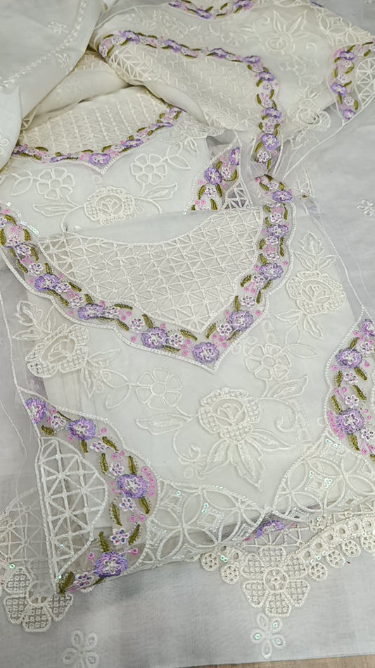 2pc Edwina off white lawn