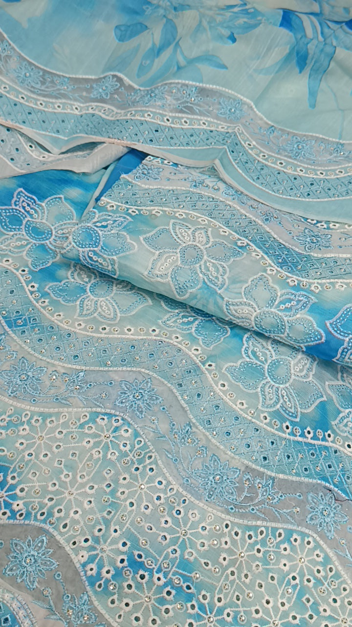 3pc water cutwork lawn