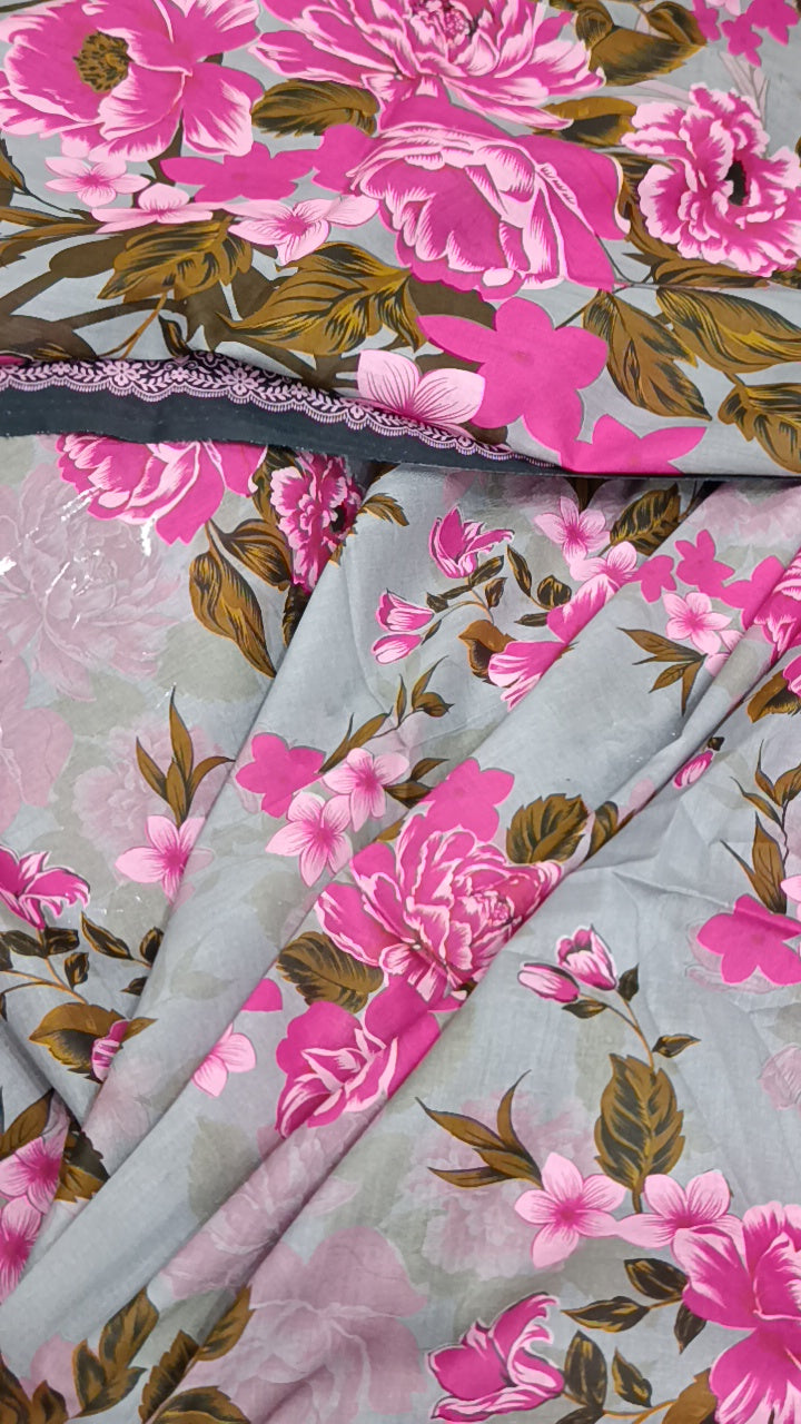 3pc Alkaram grey lawn
