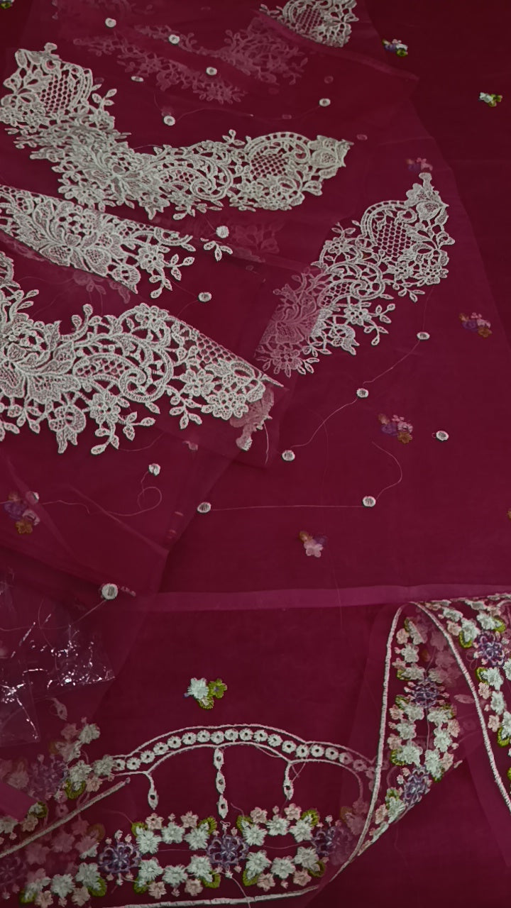 2pc Gulnaar shocking pink lawn