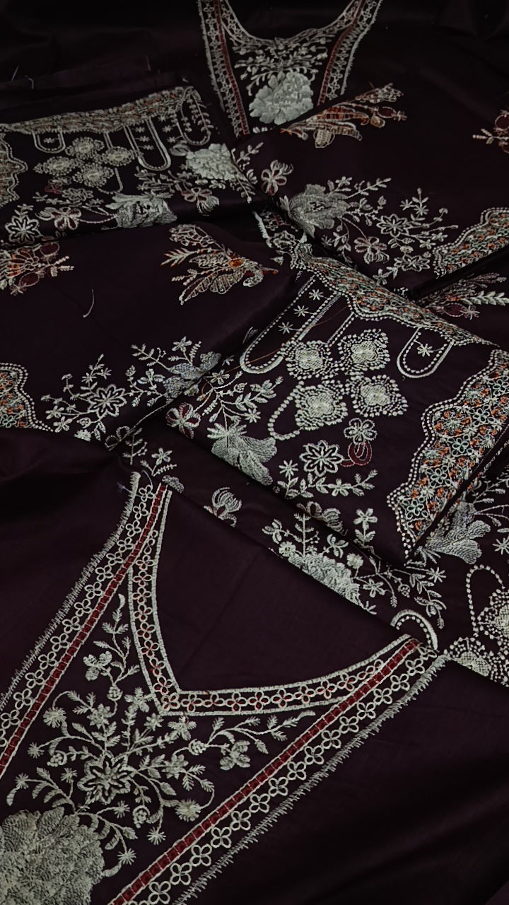 2pc sehar maroon lawn