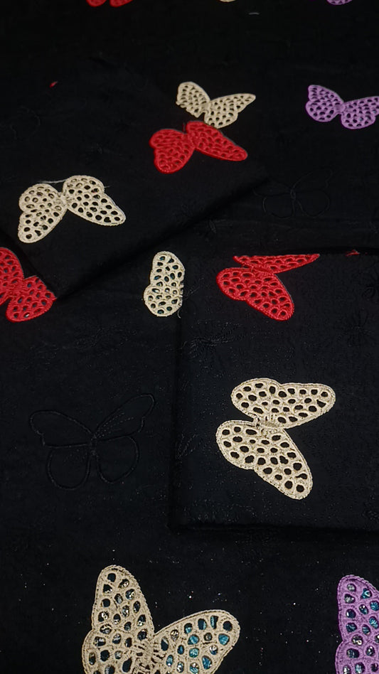 2pc titliii multi on black cotton lawn