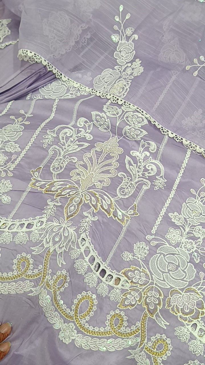 3pc Faiza lilac lawn
