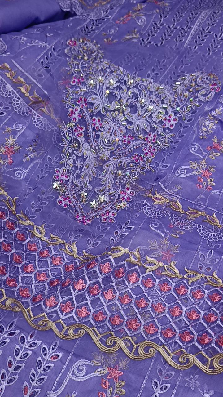 3pc sakina lilac lawn