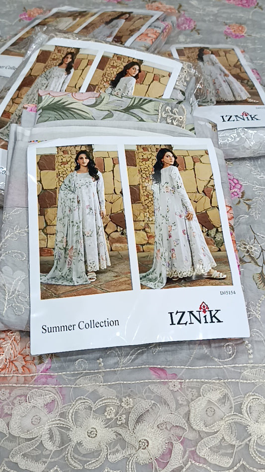3pc iznik grey mithas lawn