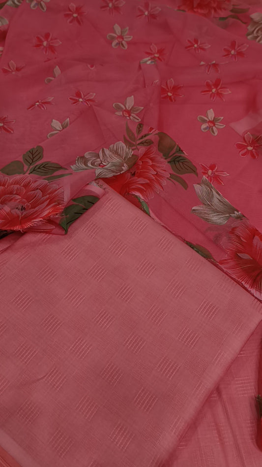 3pc slub cotton peach