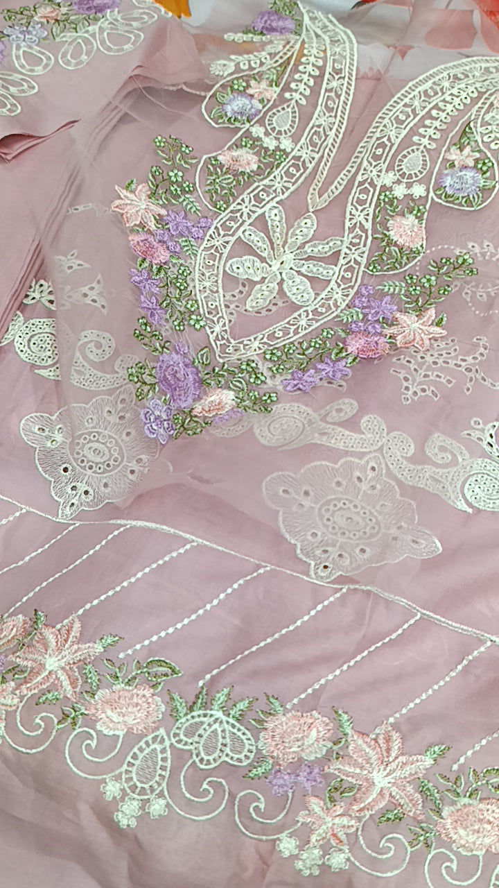3pc sehar hashmi pink lawn