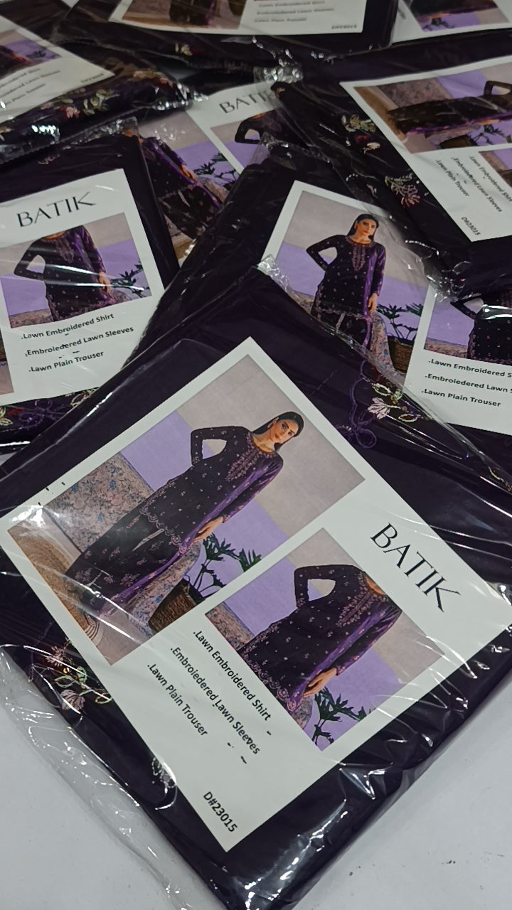 2pc batik purple lawn