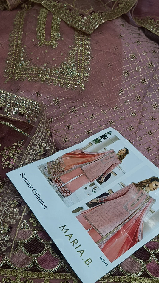 3pc nimsha pink lawn
