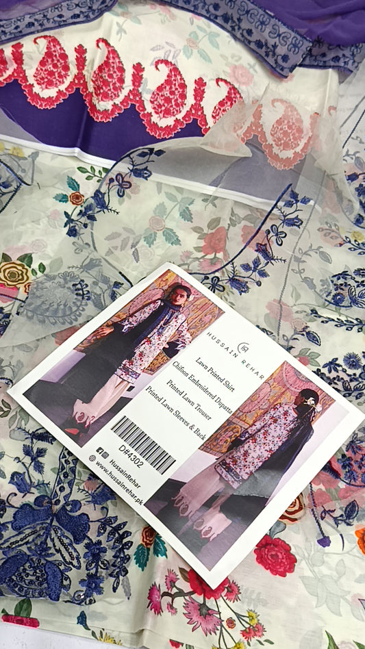 3pc Hussain rehar print lawn