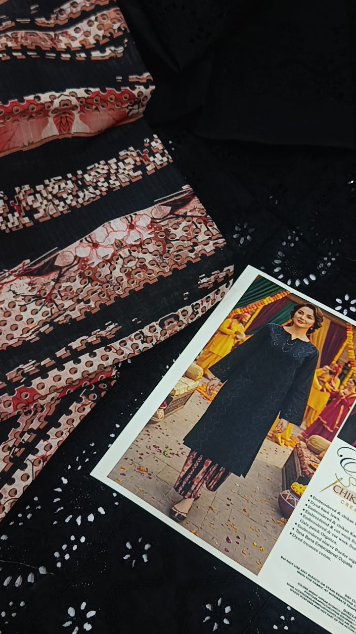 2pc red snake trouser lawn