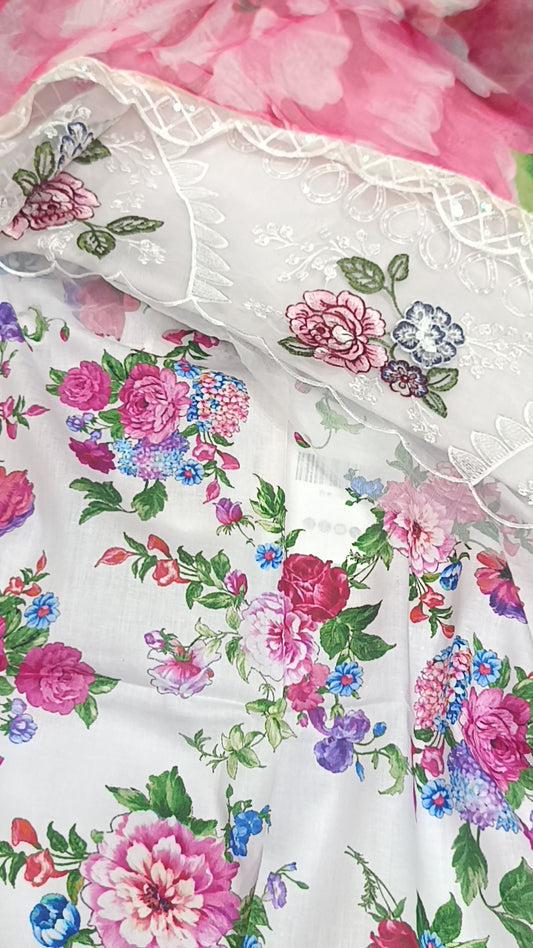 3pc upside print lawn