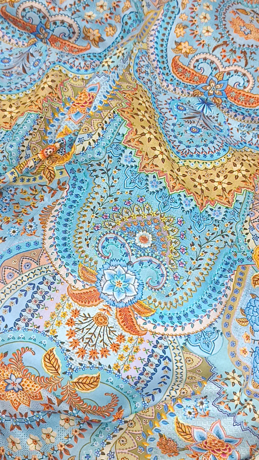 2pc unstitched R prints Akaaash lawn