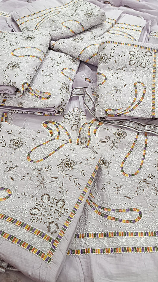 3pc hazib lavender lawn