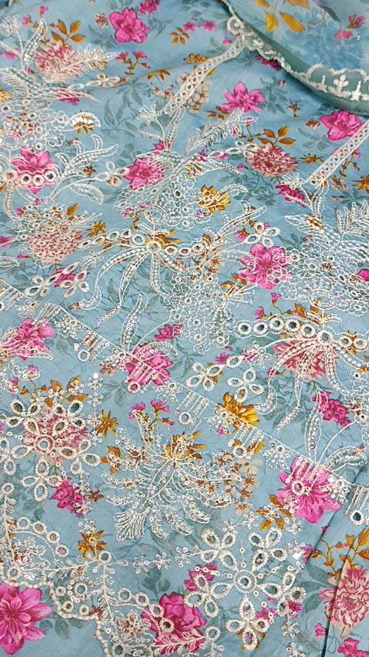 3pc sky rukhsana lawn
