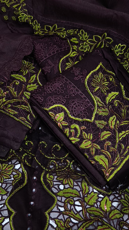 3pc mehraban purple lawn