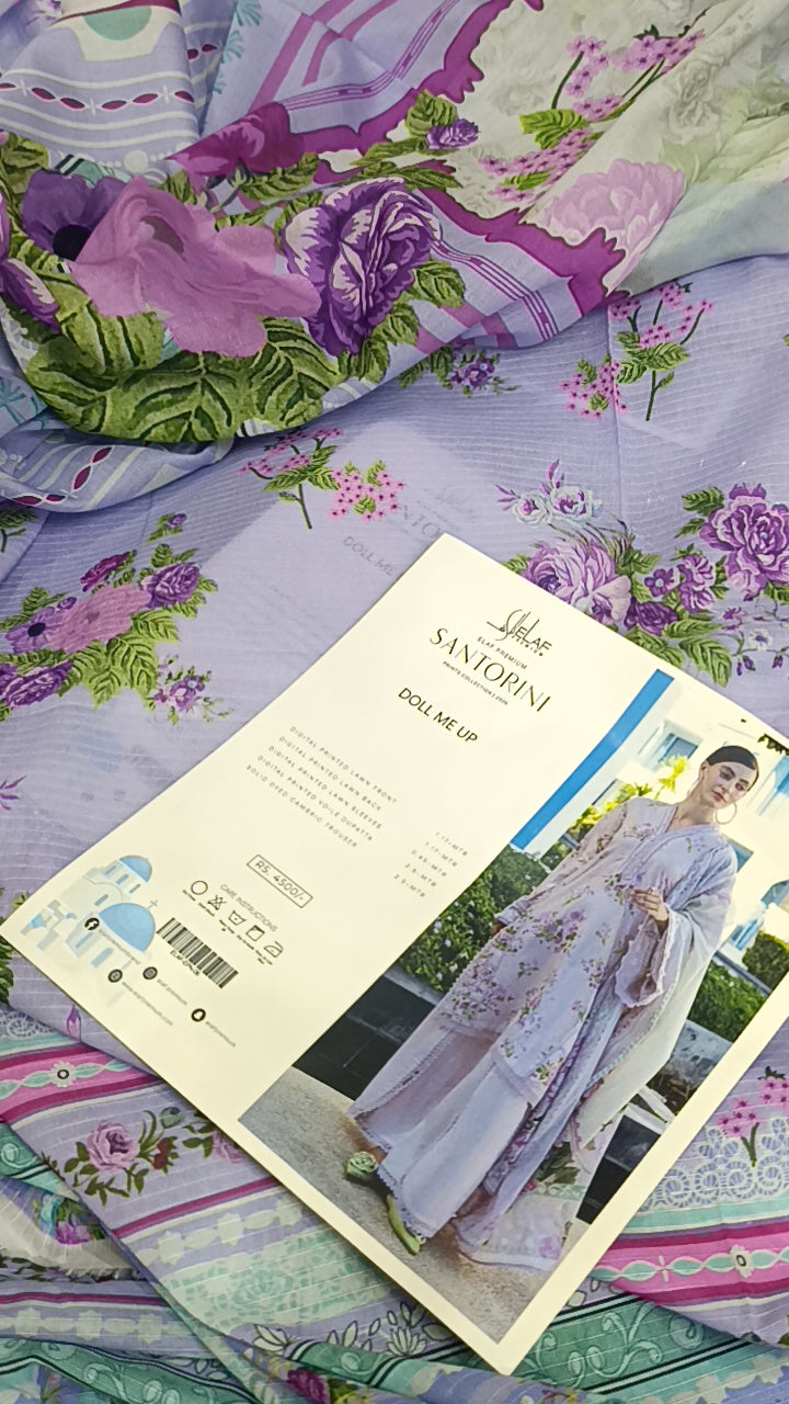 3pc Elaf print lilac lawn