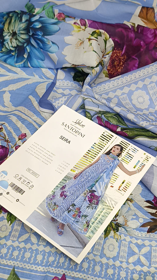 3pc Elaf blue stripes lawn