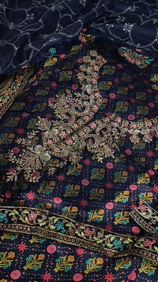 3pc blue booti lawn