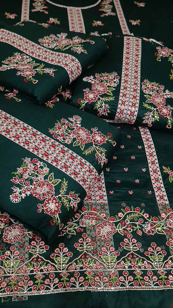 3pc Green aneelas fehmal lawn