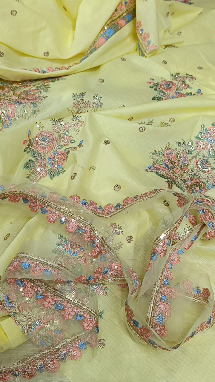 2pc haleeema yellow lime lawn