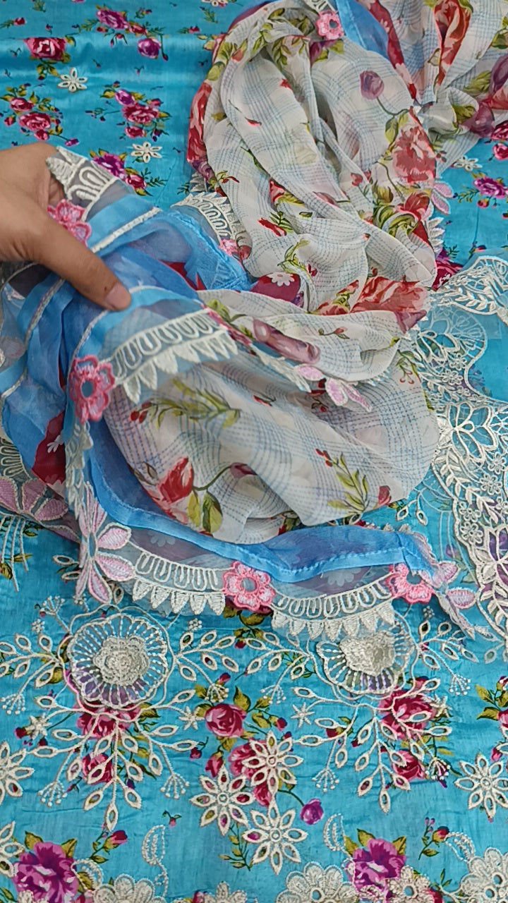 3pc pearl ferozi lawn