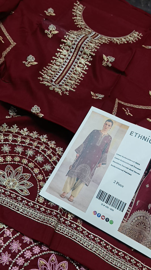 2pc desperate maroon lawn