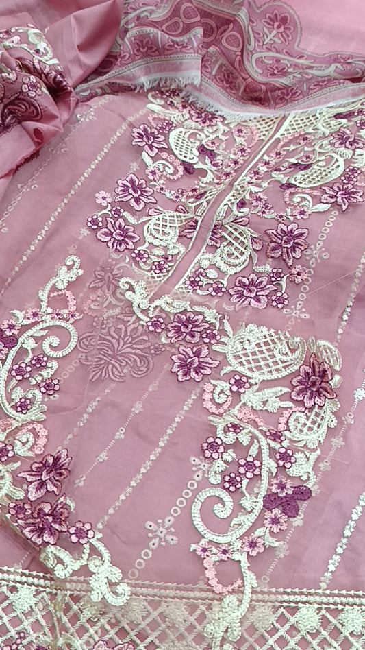 3pc pink asma lawn