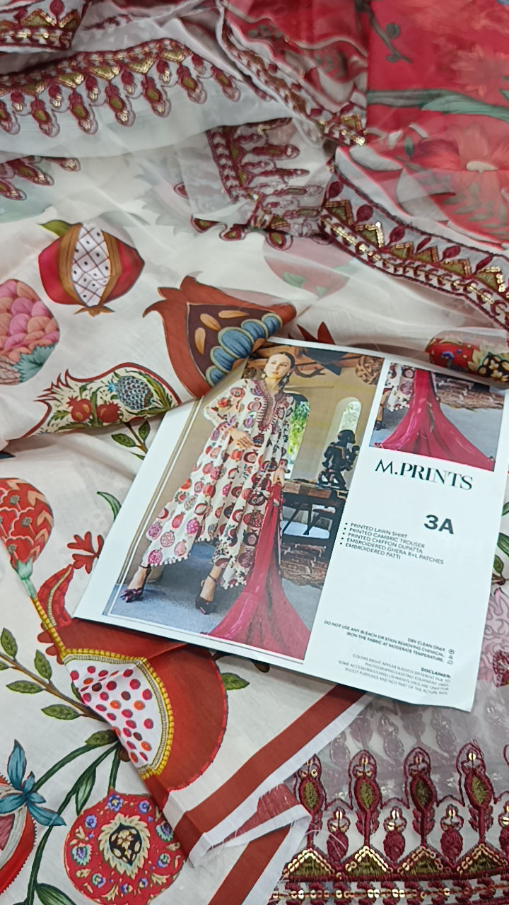 3pc anaar radience red lawn