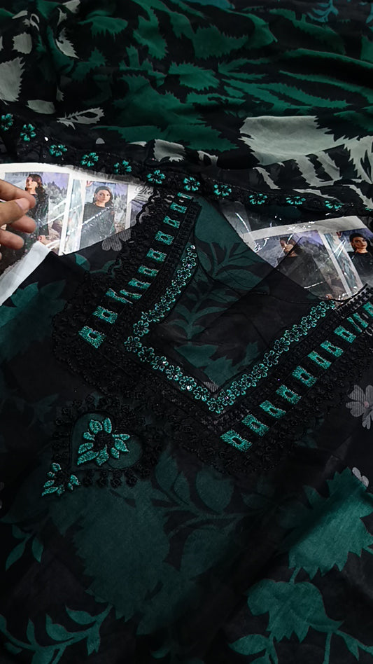 3pc ramsha green black lawn