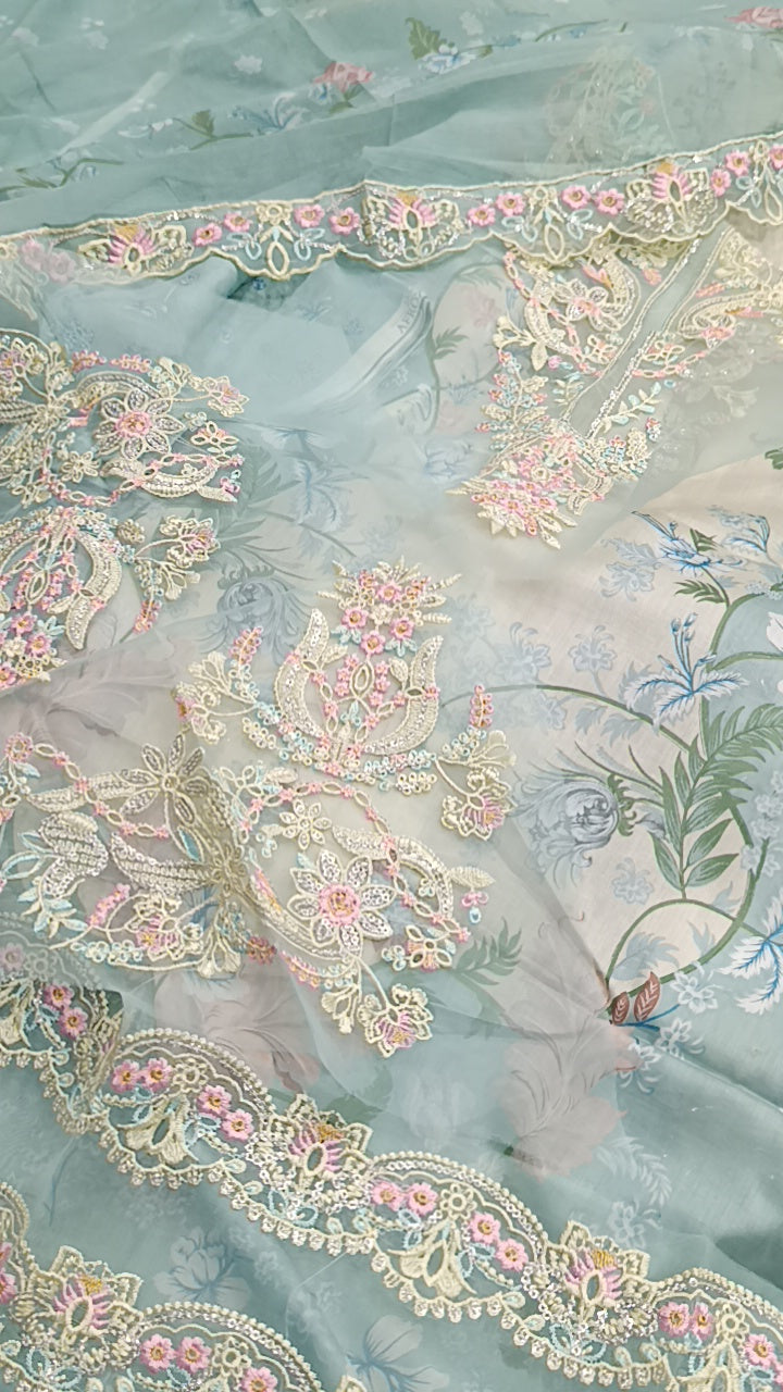 3pc Afrozeh ice grey lawn
