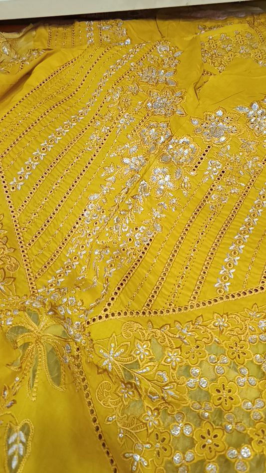 3pc maria b luxury mustard lawn