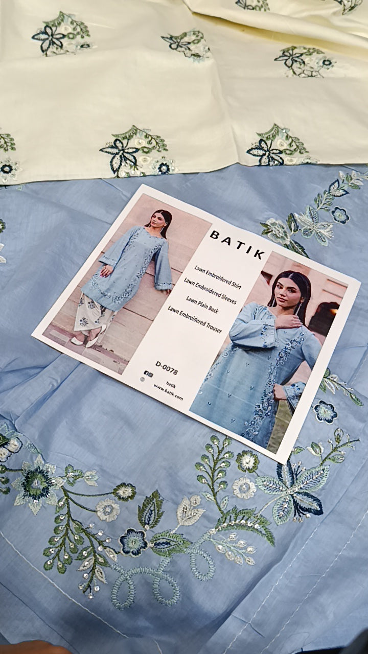 2pc batik patrickta  blue lawn