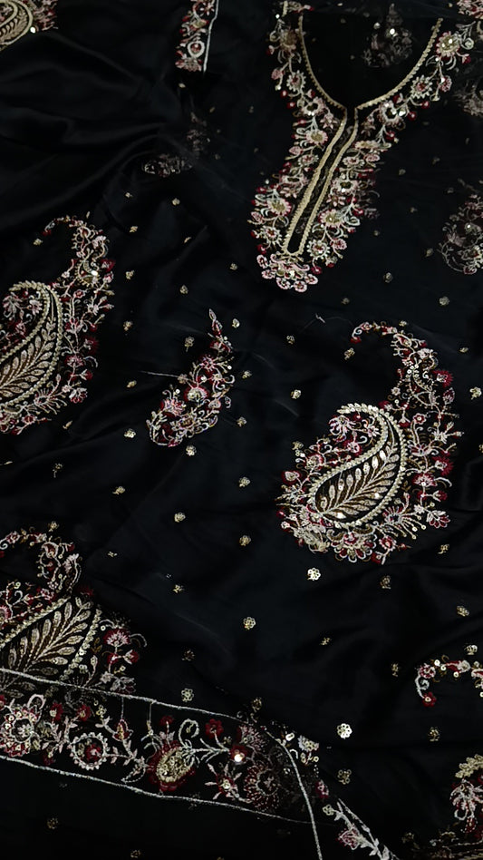 2pc shelling black silk