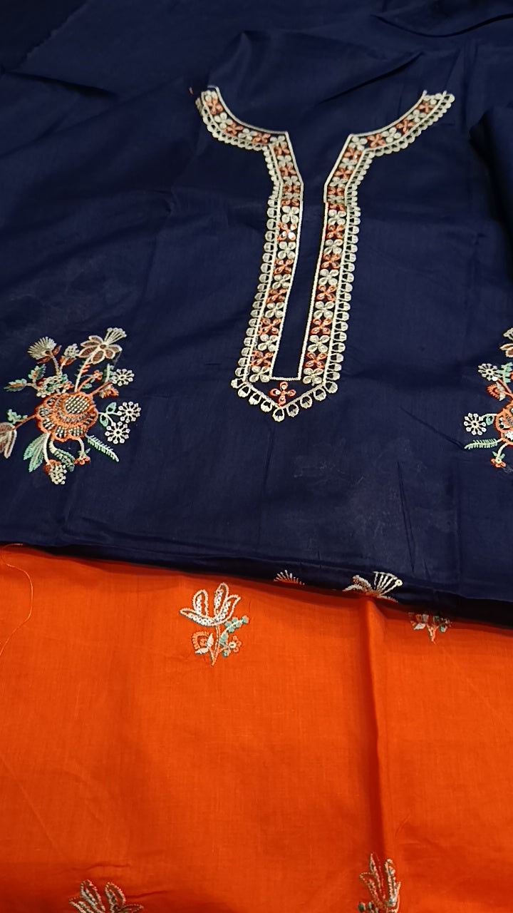 2pc orange trouser lawn