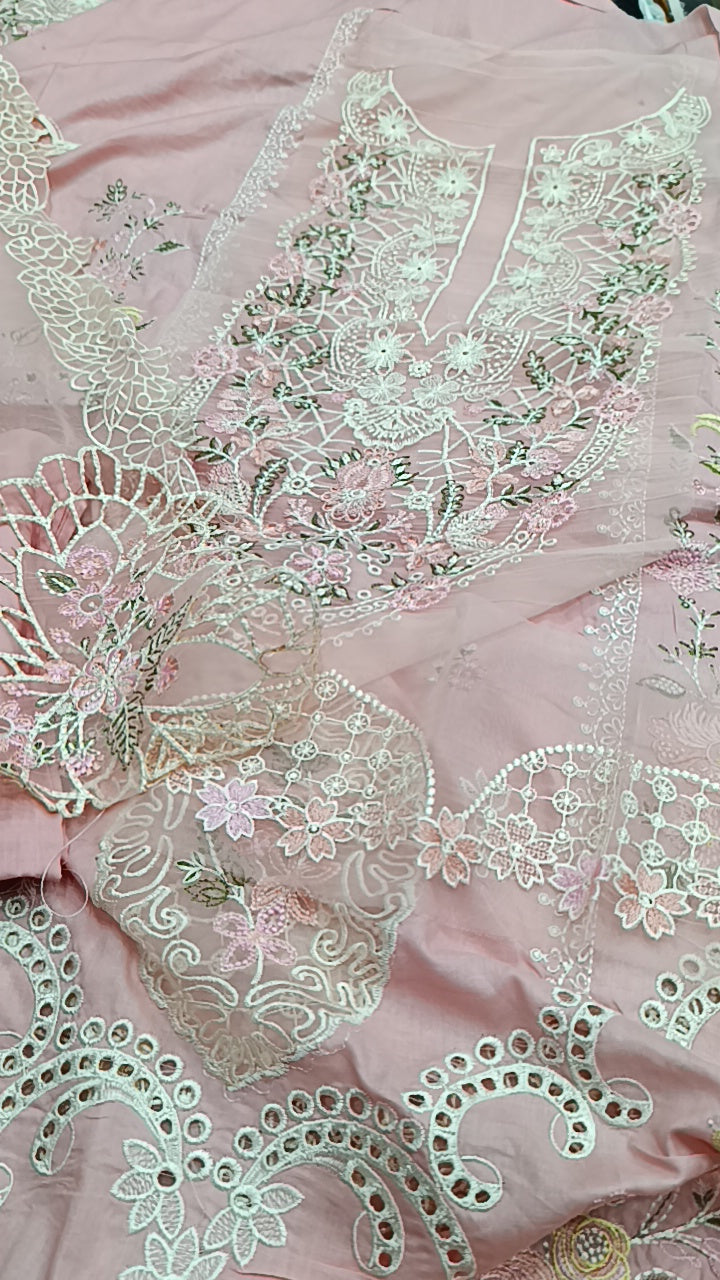 3pc resheema pink lawn
