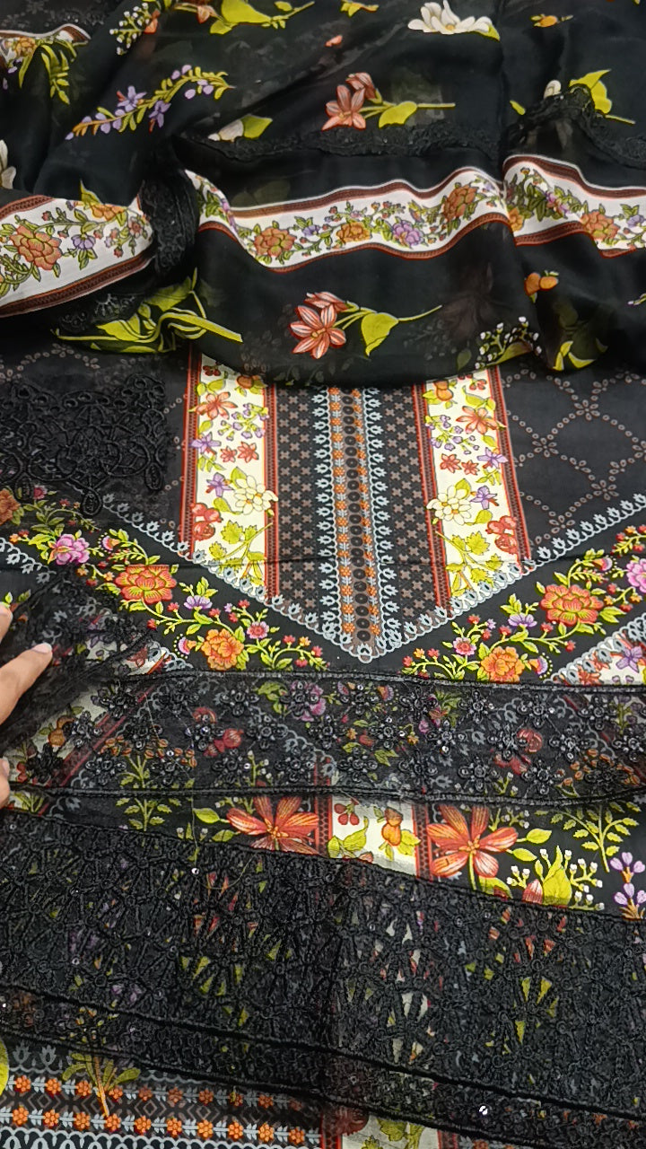 3pc new cut black lawn sale