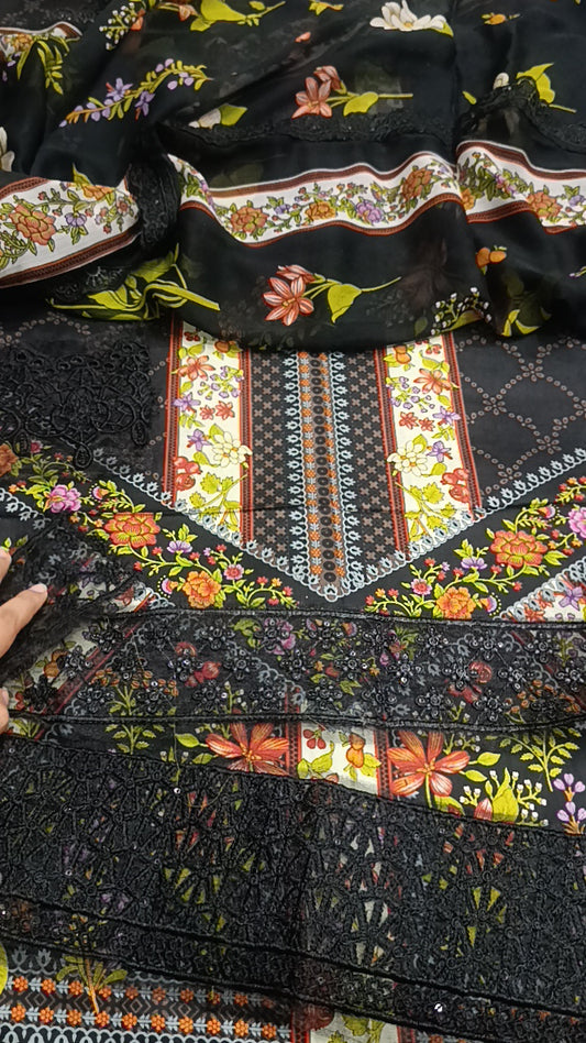 3pc new cut black lawn sale