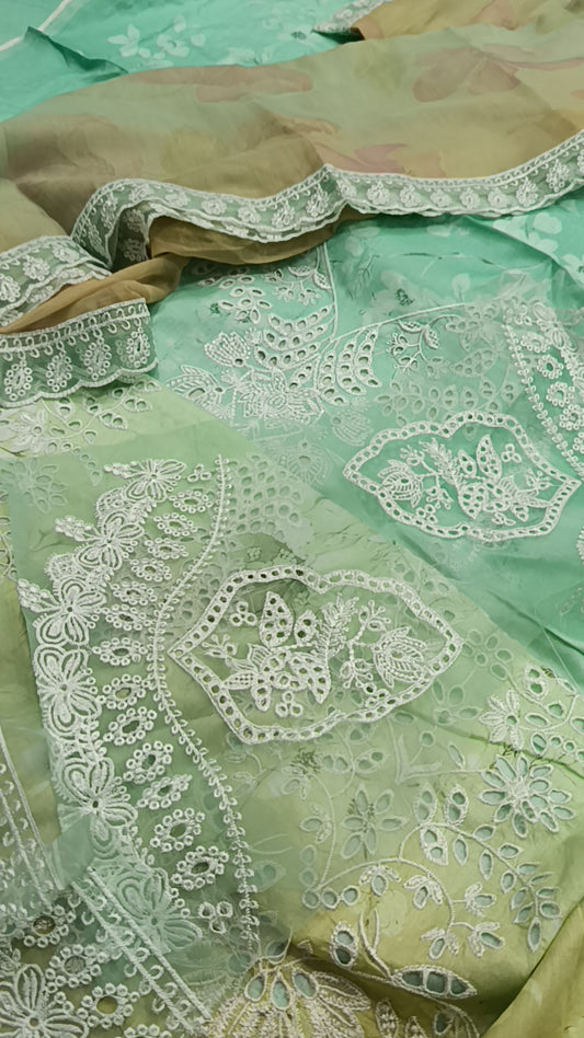 3pc Afrozeh Asthetic Double tone lawn