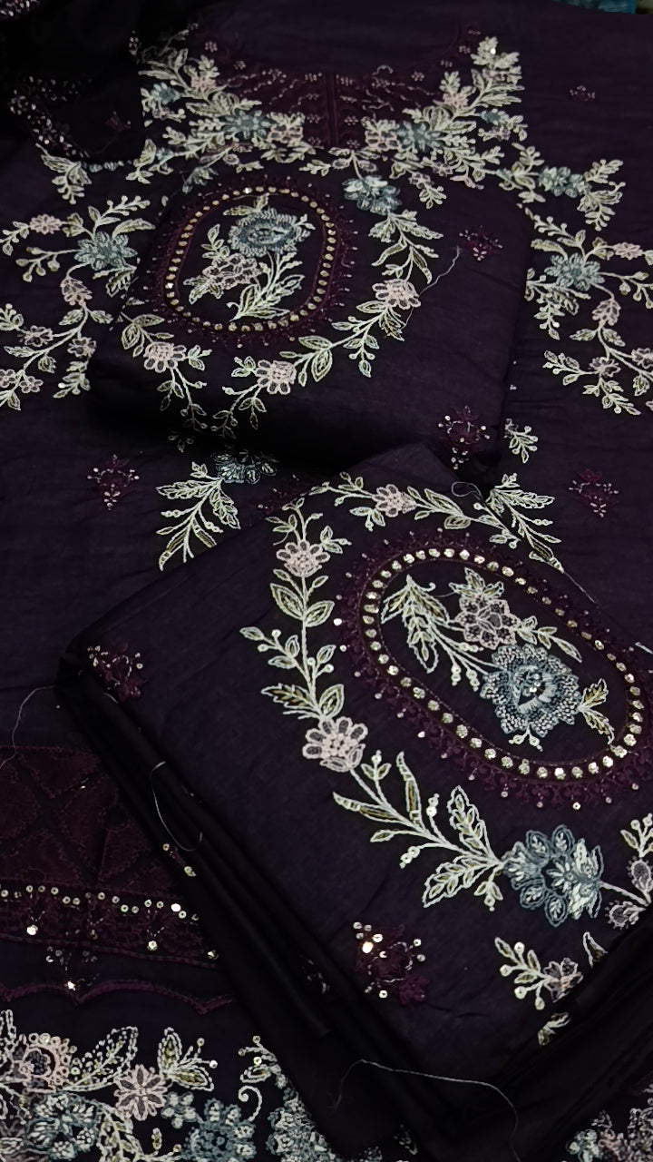 3pc purple kalaaam lawn sale