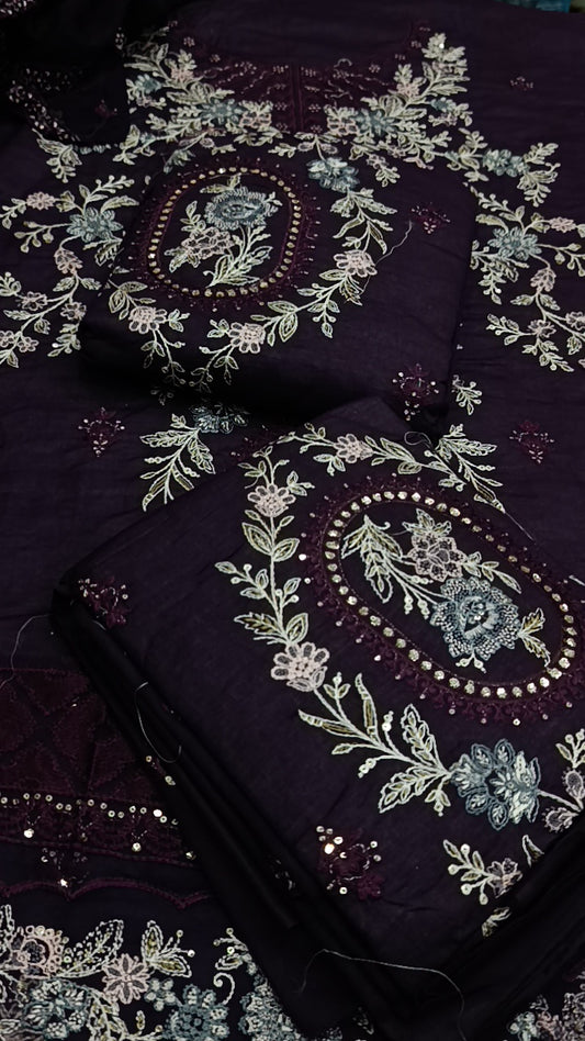 3pc purple kalaaam lawn sale