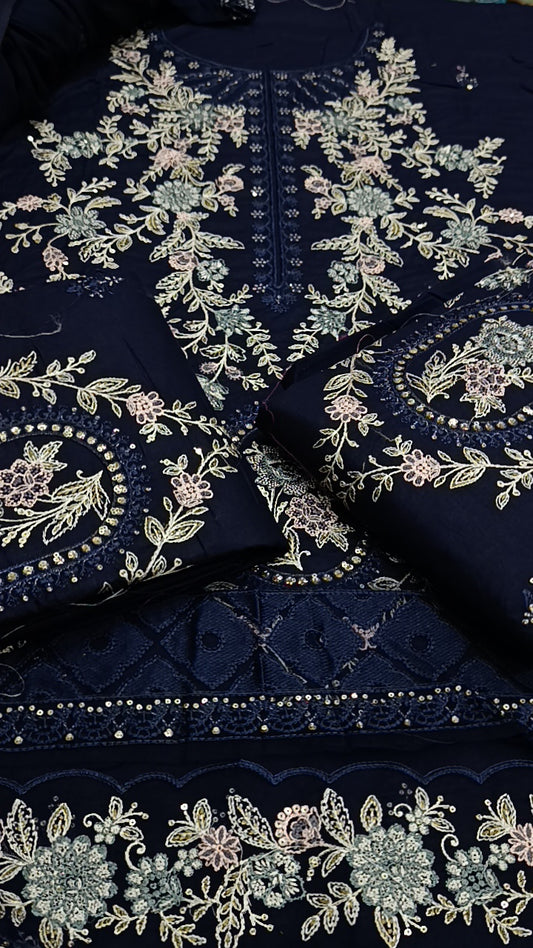 3pc kalaam  blue lawn sale